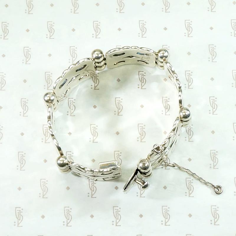 Elegant Mexican Sterling Silver Panel Bracelet