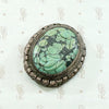 Dramatic Green Chinese Turquoise Brooch