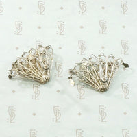 Romantic Silver Filigree Fan Earrings with Dangles
