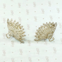 Lacy Little Silver Filigree Fan Earrings