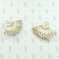 Lacy Little Silver Filigree Fan Earrings