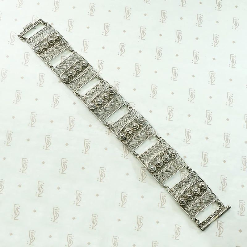 Bohemian Sterling Filigree Panel Bracelet
