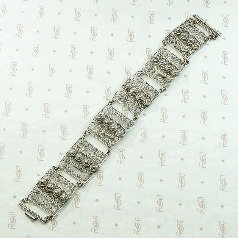 Bohemian Sterling Filigree Panel Bracelet