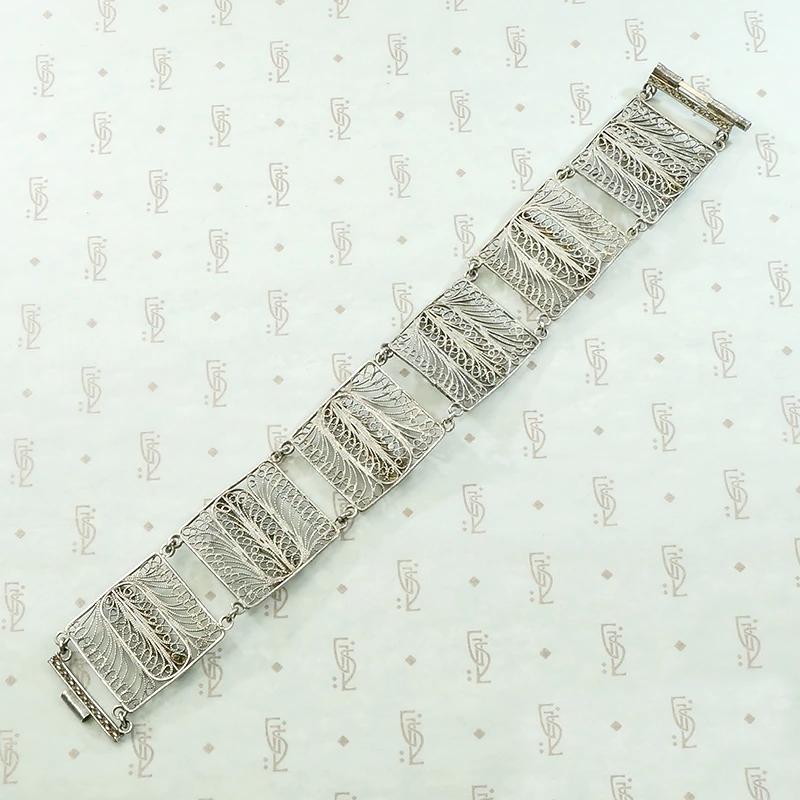 Bohemian Sterling Filigree Panel Bracelet