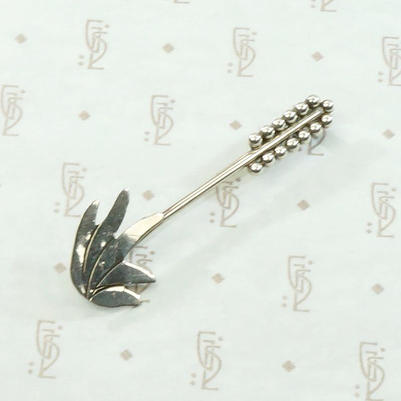 Stylized Agave Plant Silver Brooch by Ruth Ann Begay