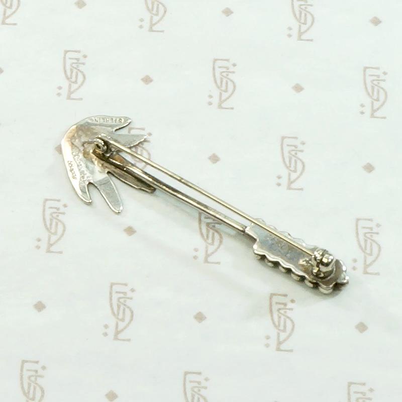Stylized Agave Plant Silver Brooch by Ruth Ann Begay