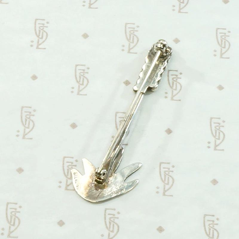 Stylized Agave Plant Silver Brooch by Ruth Ann Begay