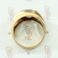 Swanky Mid Century Gold & Crystal Arrow Ring