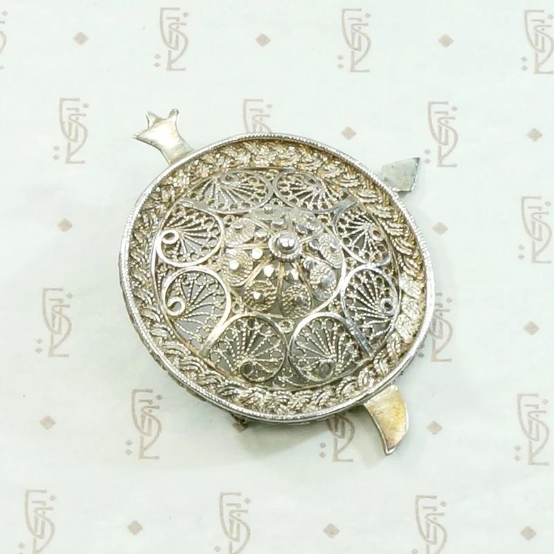 Filigreed Sterling Silver Shield Brooch