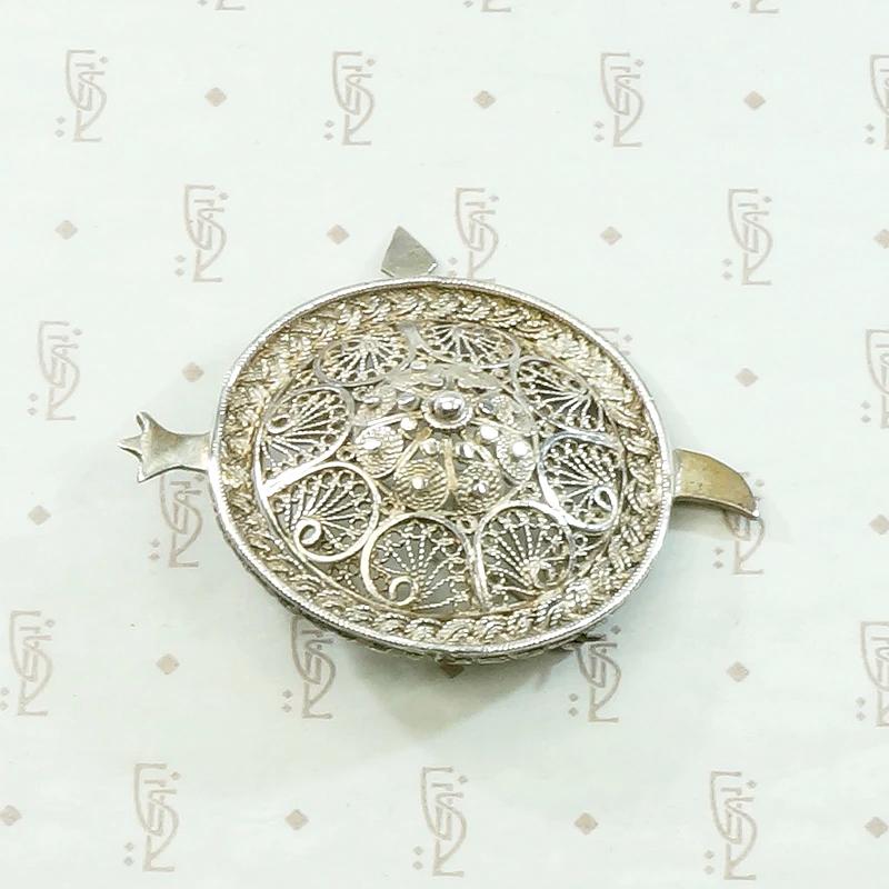 Filigreed Sterling Silver Shield Brooch