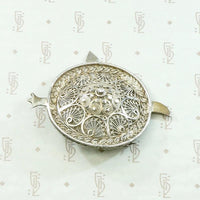 Filigreed Sterling Silver Shield Brooch