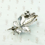 Mexican Sterling Grape Leaf Brooch by Dámaso Gallegos