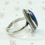 Lapis Lazuli in Sterling Silver Ring with Rope Detail