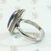 Lapis Lazuli in Sterling Silver Ring with Rope Detail