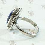 Lapis Lazuli in Sterling Silver Ring with Rope Detail