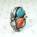 Bold Navajo Sterling Ring with Colorful Stones