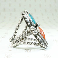 Bold Navajo Sterling Ring with Colorful Stones