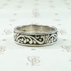 Vintage Sterling Band with Engraved Vines