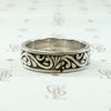 Vintage Sterling Band with Engraved Vines