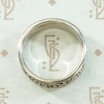 Vintage Sterling Band with Engraved Vines