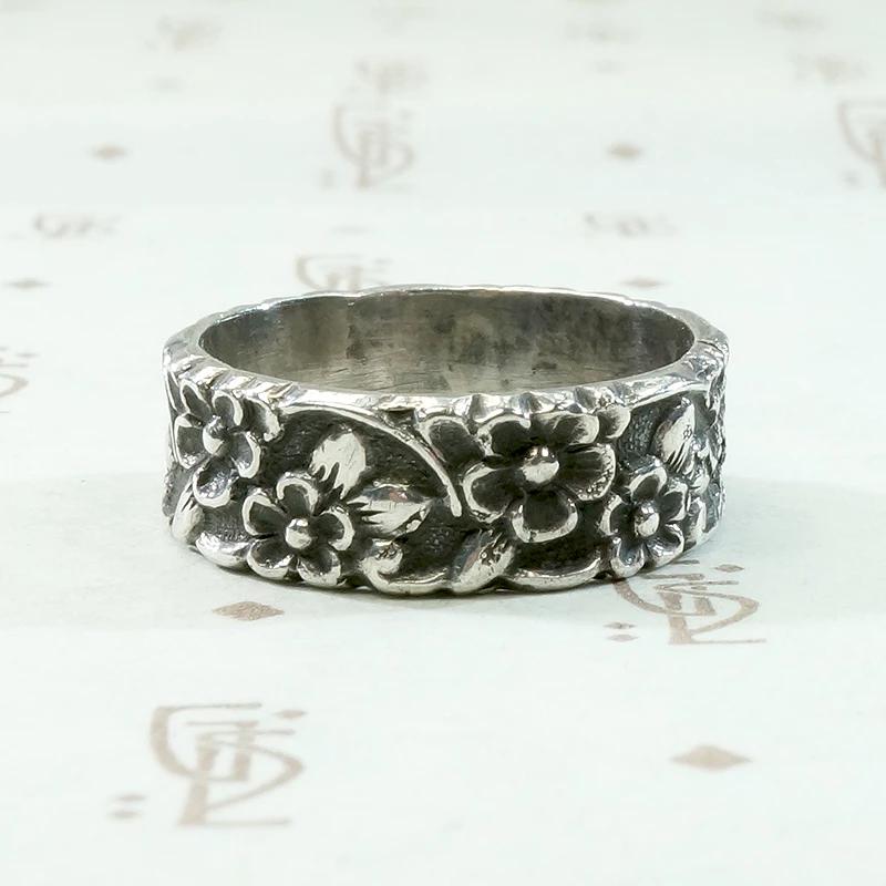 Forget Me Not Vintage Band in Sterling Silver