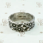 Forget Me Not Vintage Band in Sterling Silver