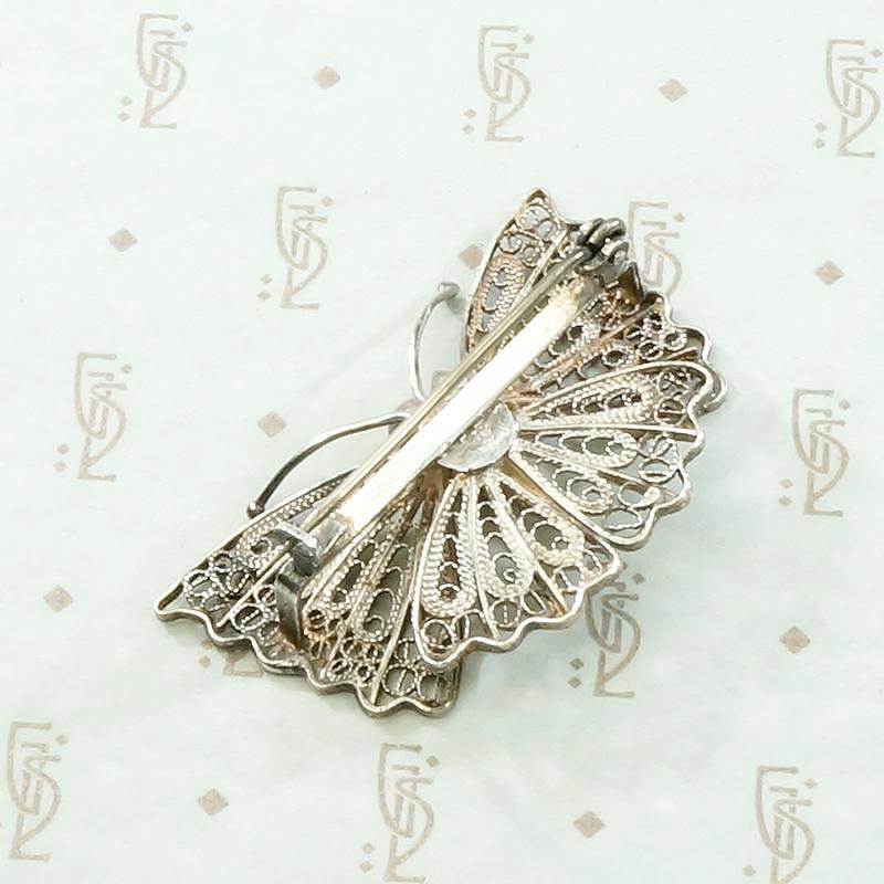Lacy Silver Filigree Moth Brooch