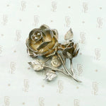 Three-Dimensional Silver Rose Bud Nosegay Brooch