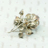 Three-Dimensional Silver Rose Bud Nosegay Brooch