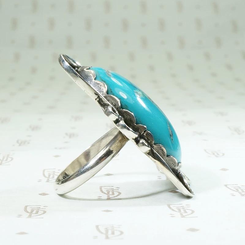 Incredible Turquoise & Silver Ring Signed by Chee Keams
