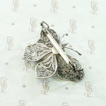 Delightfully Delicate Silver Filigree Butterfly Brooch