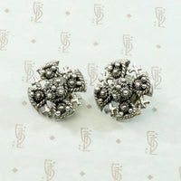 Vintage Silver Jerusalem Cross Earrings