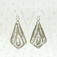 Airy Sterling Silver Filigree Drop Earrings