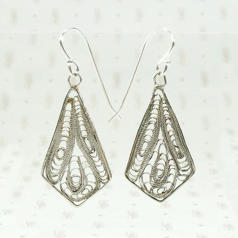 Airy Sterling Silver Filigree Drop Earrings