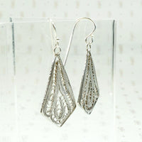 Airy Sterling Silver Filigree Drop Earrings