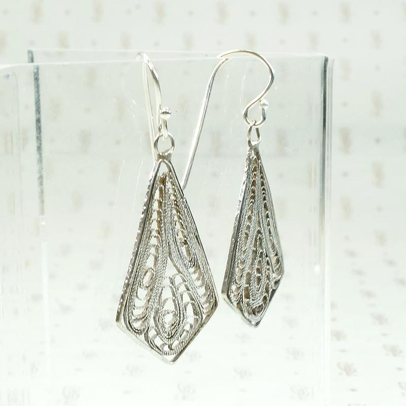 Airy Sterling Silver Filigree Drop Earrings