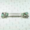 Silver Watch Band with Carved Green Turquoise