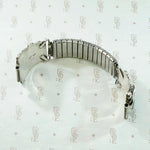 Silver Watch Band with Carved Green Turquoise