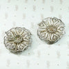 Pair of Matched Silver Filigree Flower Brooches