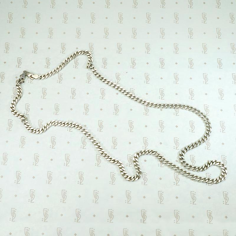 Italian Sterling Flattened Curb Chain Necklace