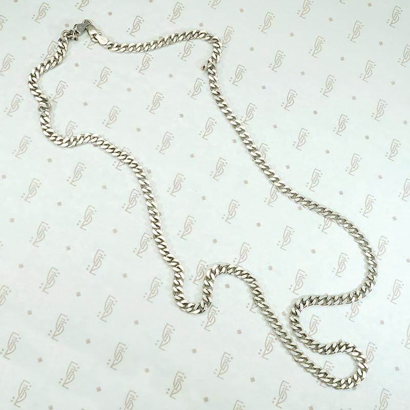 Italian Sterling Flattened Curb Chain Necklace