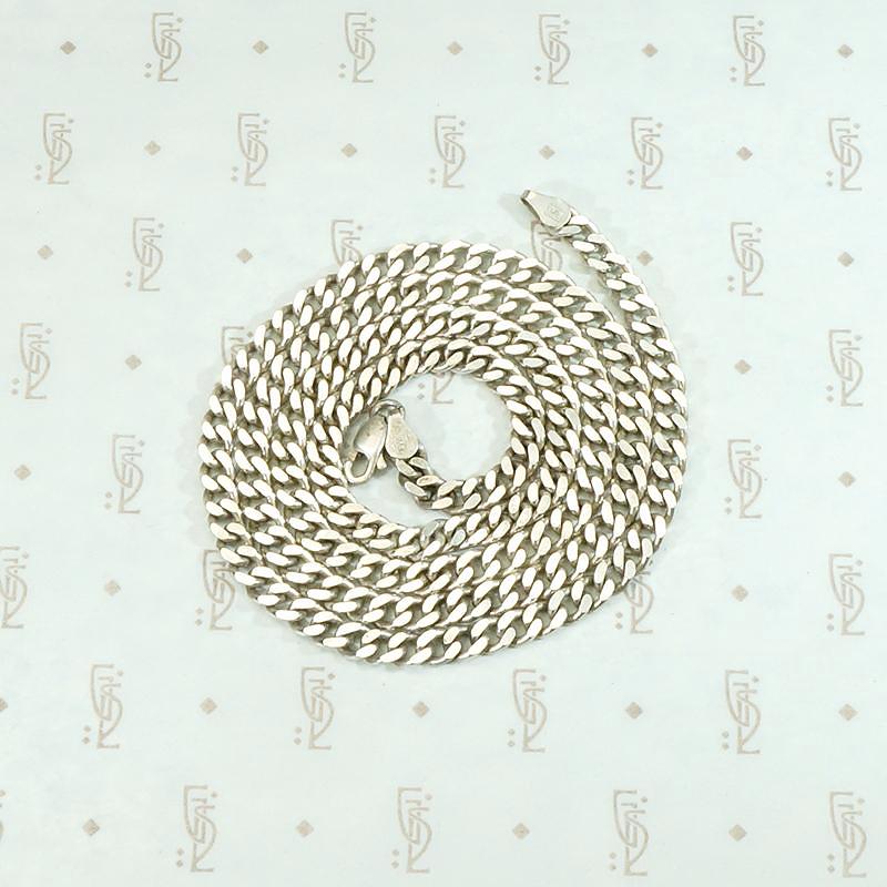 Italian Sterling Flattened Curb Chain Necklace