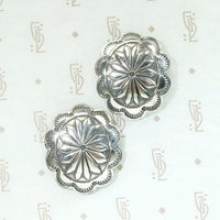 Silver Concho Earrings with Rocker Designs