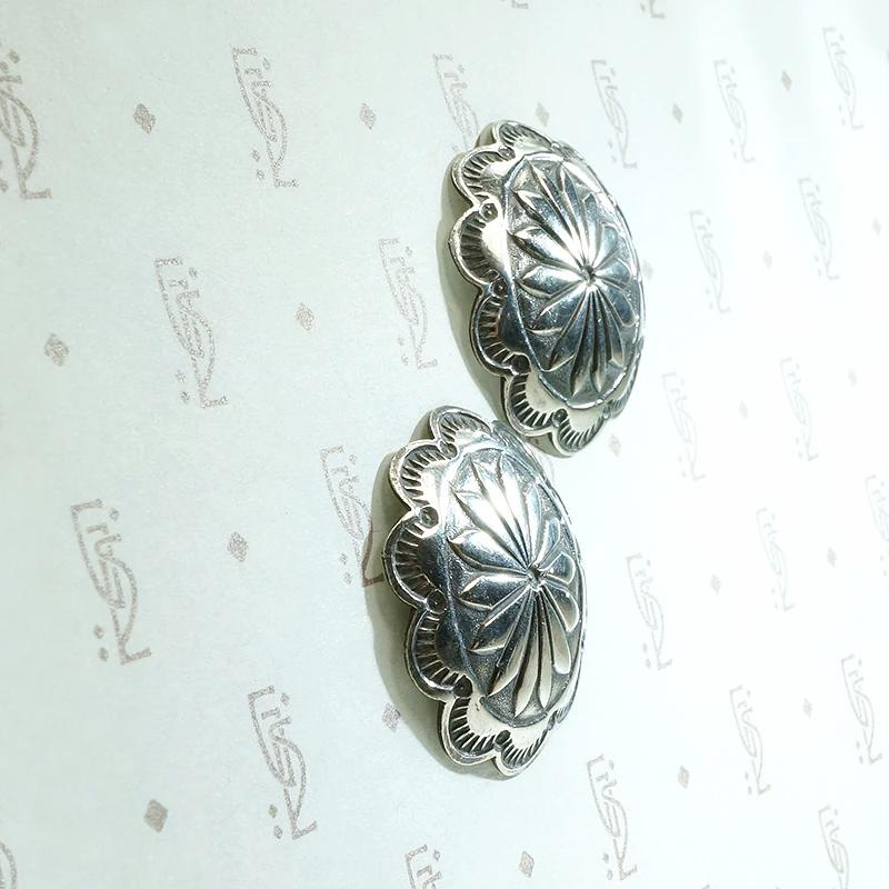 Silver Concho Earrings with Rocker Designs