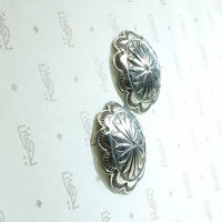 Silver Concho Earrings with Rocker Designs