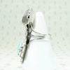 Icy Blue Turquoise & Silver Long Navajo Ring