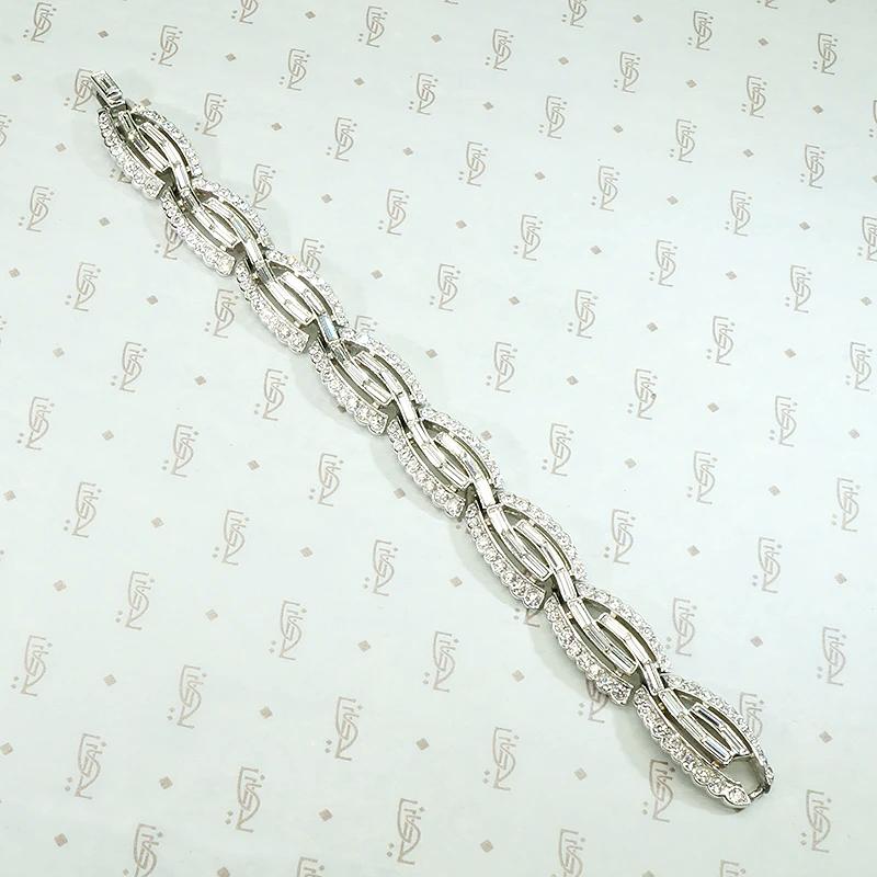 Rhinestone Waves Trifari Bracelet