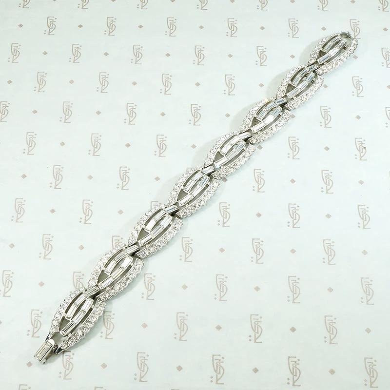 Rhinestone Waves Trifari Bracelet
