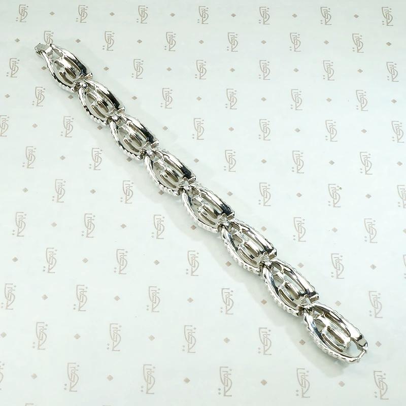 Rhinestone Waves Trifari Bracelet
