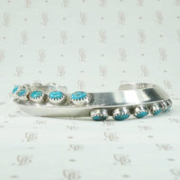 Carinated Coin Silver Cuff with Turquoise